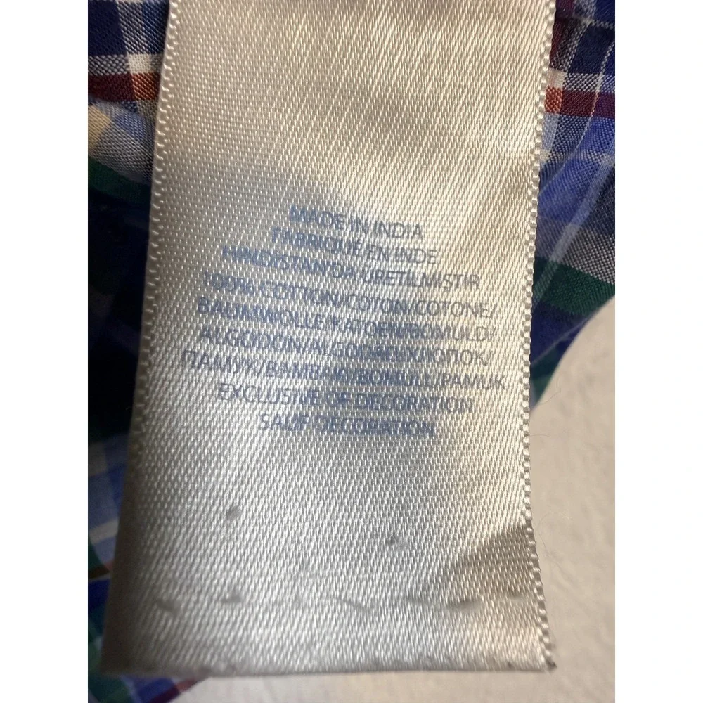 Ralph Lauren Shirt Button Up Short Sleeve Blue Green Plaid  Blue Pony  12 Months